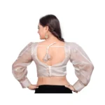 Generic Women's Organza Plain Readymade Blouse (Black, Size: Free Size) - Image 4