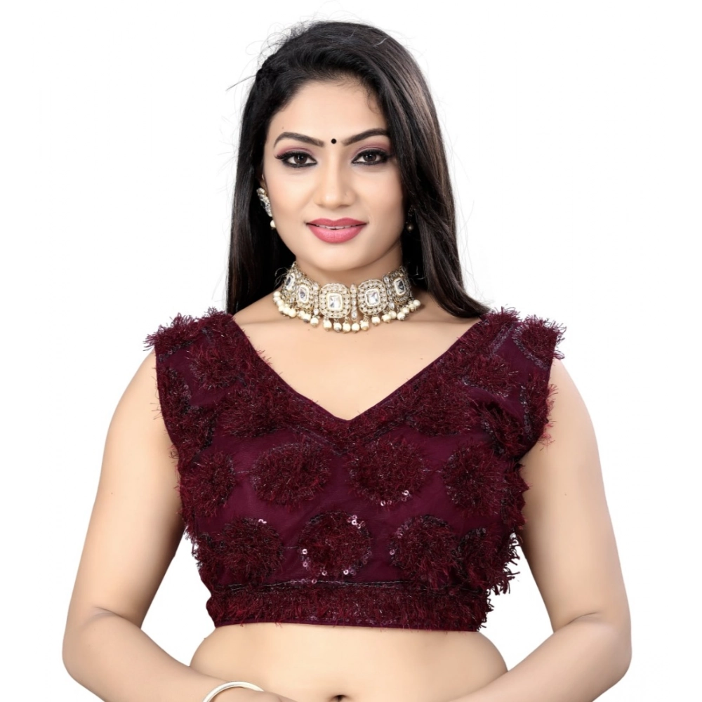 53726850451_a8500febe4_o_d-1000x1000-1.webp Generic Women's Nylon Net Sequins Readymade Blouse (Maroon, Size: Free Size) - Image 1