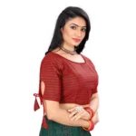 Generic Women's Cotton Thread Work Readymade Blouse (Red, Size: Free Size) - Image 2