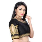 Generic Women's Phantom Embroidery Readymade Blouse (Black, Size: Free Size) - Image 3