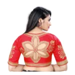 Generic Women's Phantom Embroidery Readymade Blouse (Red, Size: Free Size) - Image 4