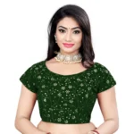 Green Velvet Sequin Readymade Blouse