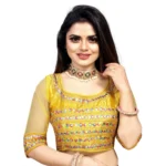 Yellow Phantom Silk Embroidery Blouse