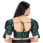 Generic Women's Jimmy Choo Embroidery Readymade Blouse (Teal, Size: Free Size) - Image 4