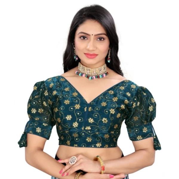 Teal Jimmy Choo Embroidered Blouse