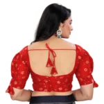 Generic Women's Jimmy Choo Embroidery Readymade Blouse (Red, Size: Free Size) - Image 4