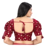 Generic Women's Jimmy Choo Embroidery Readymade Blouse (Maroon, Size: Free Size) - Image 4