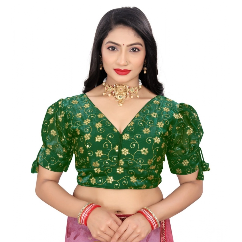 Green Jimmy Choo Style Embroidered Blouse