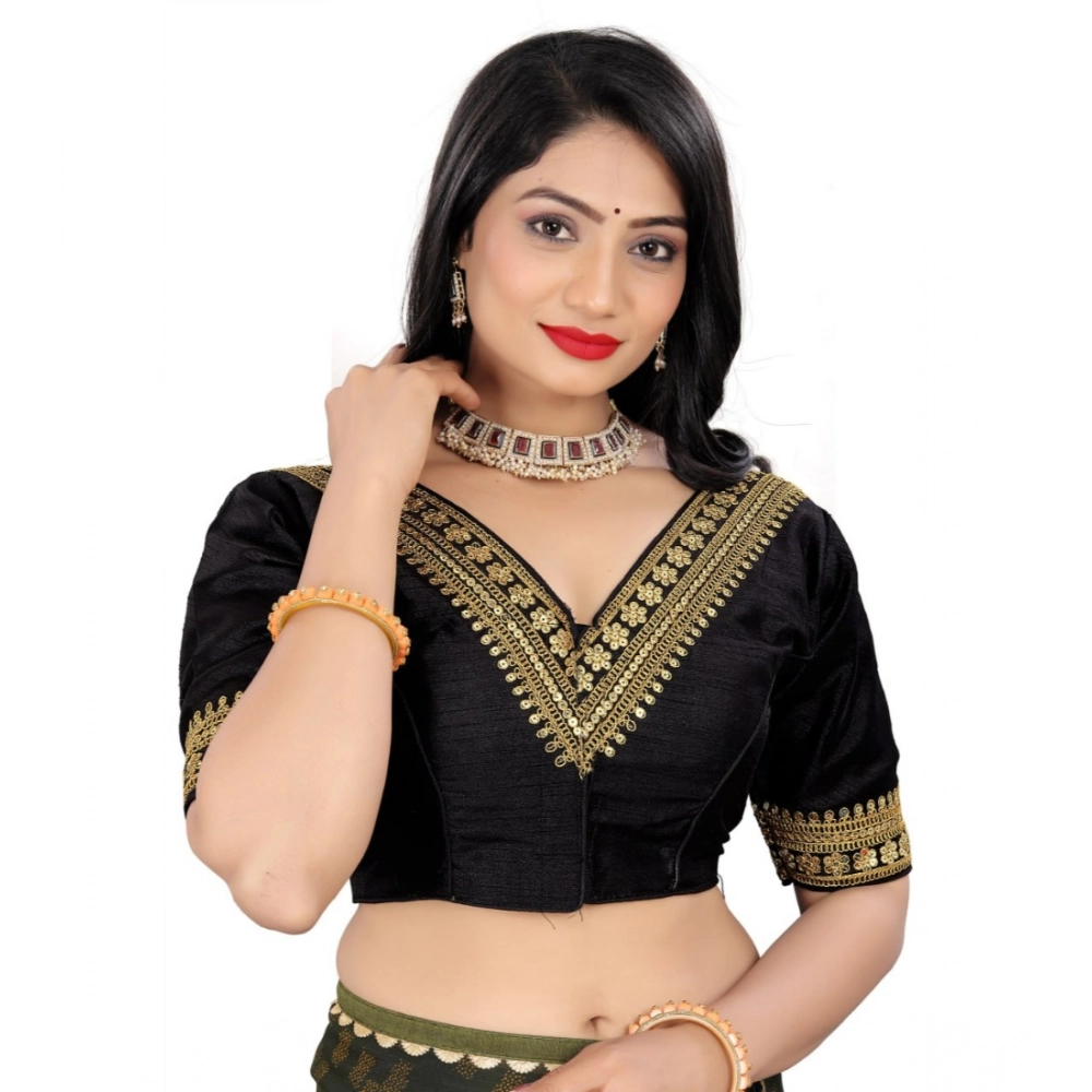 Black Banglory Embroidered Readymade Blouse