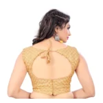 Generic Women's Satin Embroidery Readymade Blouse (Beige, Size: Free Size) - Image 4