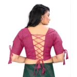 Generic Women's Cotton Thread Work Readymade Blouse (Barbie Pink, Size: Free Size) - Image 4