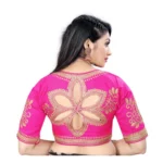 Generic Women's Phantom Embroidery Readymade Blouse (Pink, Size: Free Size) - Image 4