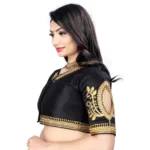 Generic Women's Phantom Embroidery Readymade Blouse (Black, Size: Free Size) - Image 2
