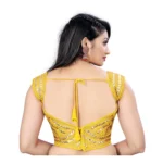 Generic Women's Phantom Embroidery Readymade Blouse (Yellow, Size: Free Size) - Image 4