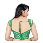 Generic Women's Phantom Embroidery Readymade Blouse (Green, Size: Free Size) - Image 4
