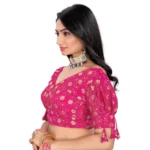 Generic Women's Jimmy Choo Embroidery Readymade Blouse (Pink, Size: Free Size) - Image 2