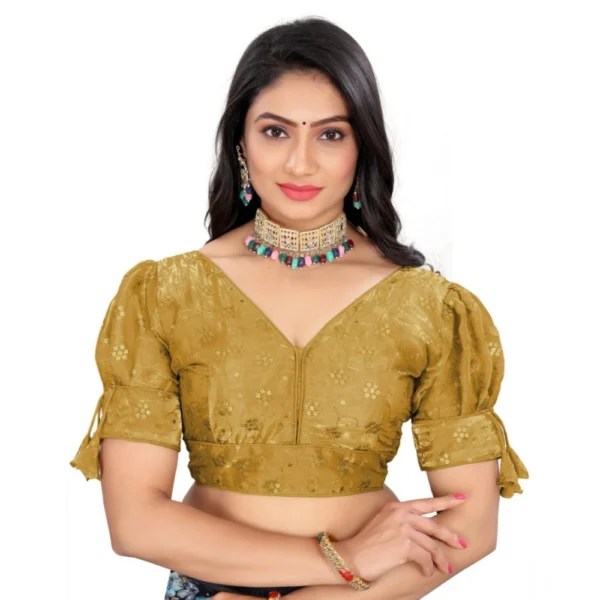 Gold Jimmy Choo Style Embroidered Blouse