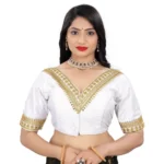White Banglory Embroidered Blouse