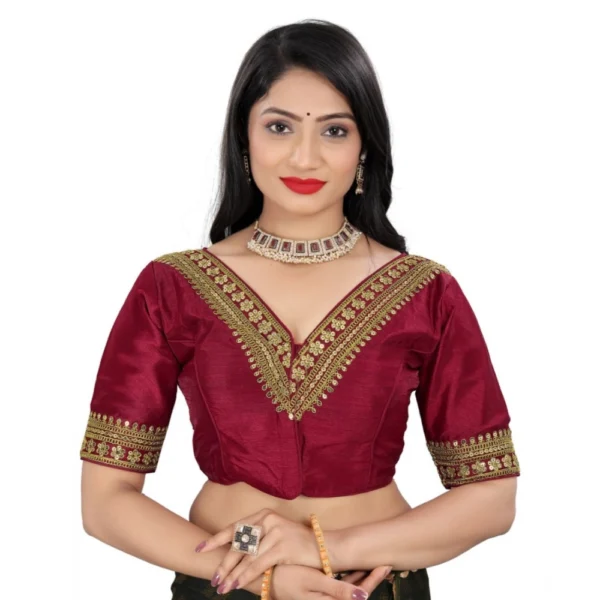 Maroon Banglory Embroidered Blouse