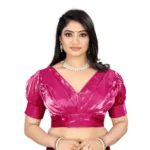 Pink Organza Half Sleeve Blouse