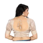 Generic Women's Organza Plain Readymade Blouse (Beige, Size: Free Size) - Image 4