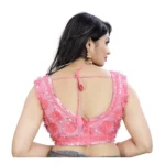 Generic Women's Nylon Net Sequins Readymade Blouse (Baby Pink, Size: Free Size) - Image 4