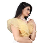 Generic Women's Nylon Diamond Work Readymade Blouse (Beige, Size: Free Size) - Image 3