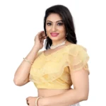 Generic Women's Nylon Diamond Work Readymade Blouse (Beige, Size: Free Size) - Image 2