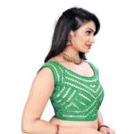 Generic Women's Phantom Embroidery Readymade Blouse (Green, Size: Free Size) - Image 3