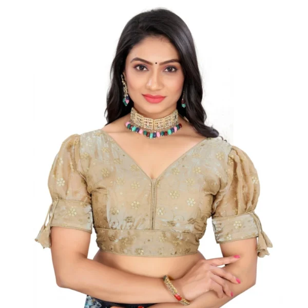 Beige Jimmy Choo Style Embroidered Blouse