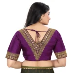 Generic Women's Banglory Embroidery Readymade Blouse (Magenta, Size: Free Size) - Image 4
