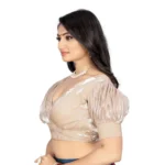 Generic Women's Organza Plain Readymade Blouse (Beige, Size: Free Size) - Image 3