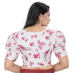 Generic Women's Cotton Blend Floral Readymade Blouse (Pink, Size: Free Size) - Image 4