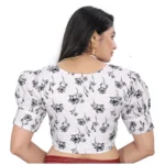 Generic Women's Cotton Blend Floral Readymade Blouse (Black, Size: Free Size) - Image 4