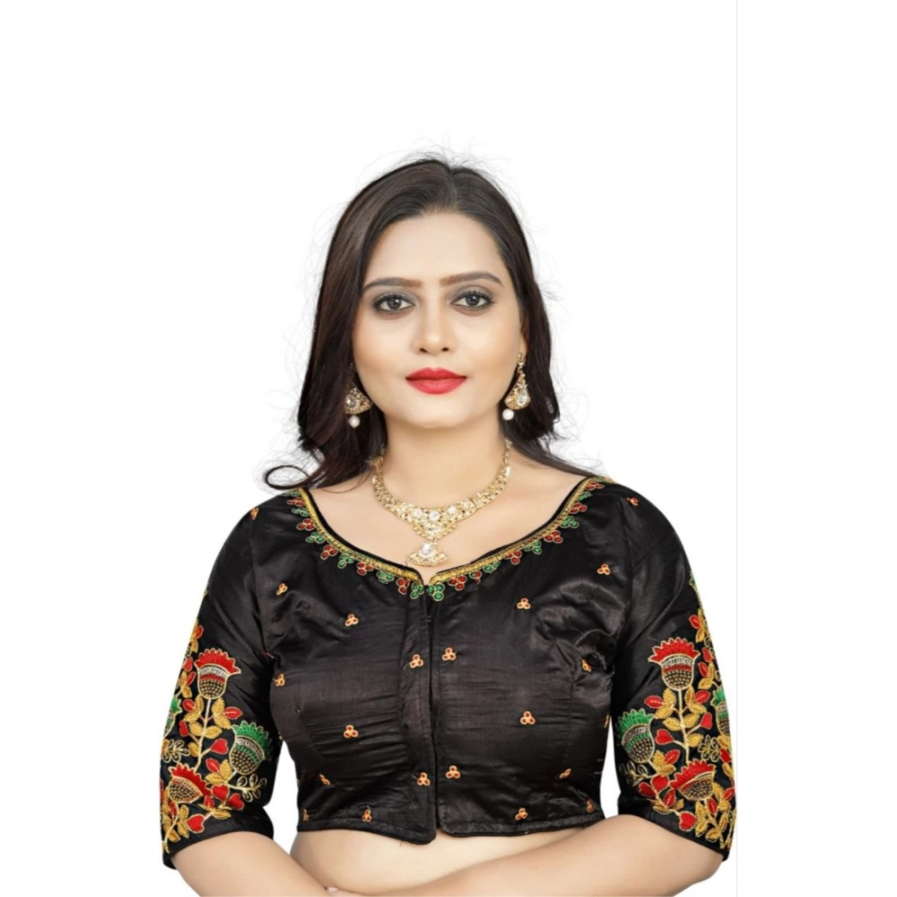 53727292340_4192098caa_o_d-1000x1000-1.webp Women's Black Malai Silk Floral Blouse