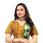 Generic Women's Cotton Blend Plain Readymade Blouse (Mustard, Size: Free Size) - Image 5