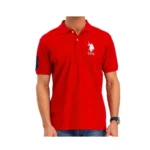 Red Men's Half Sleeve Cotton Polo T-Shirt