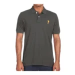 Dark Grey Men's Half Sleeve Cotton Polo T-Shirt