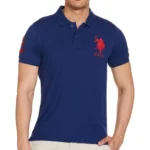 NariHaat Men's Dark Blue Half Sleeve Cotton Polo T-Shirt