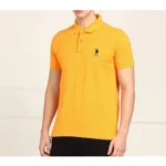 Yellow Men's Cotton Polo Neck T-Shirt