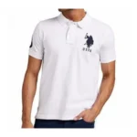 White Men's Cotton Polo Neck T-Shirt