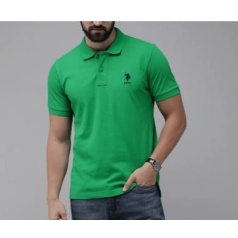 53736256553_fb9fca02e6_o_d-1000x1000-1.webp Generic Men's Casual Half sleeve Solid Cotton Polo Neck T-shirt (Green) - Image 1