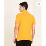 Generic Men's Casual Half sleeve Solid Cotton Polo Neck T-shirt (Yellow) - Image 3