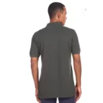 Generic Men's Casual Half sleeve Solid Cotton Polo Neck T-shirt (Dark Grey) - Image 3