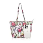 Generic Women's Faux Leather Printed Tote Bag (White Pink) - Image 2