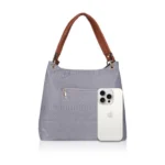 Generic Women's Faux Leather Textured Tote Bag (Blue) - Image 2