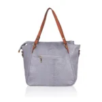 Generic Women's Faux Leather Textured Tote Bag (Grey) - Image 4