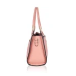 Generic Women's Faux Leather Textured Adjustable Long Belt Handbag (Pink) - Image 5