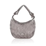 Women's Silver Grey Faux Leather Handbag