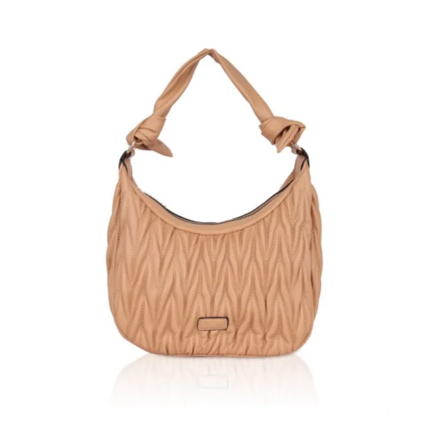 Beige Faux Leather Handbag for Women